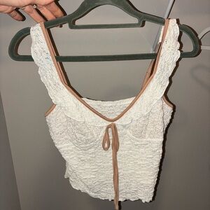 Lace Trimmed Tank Top